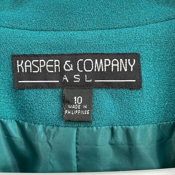VINTAGE KASPER & CO WOOL BLAZER IN EMERALD GREEN - Picture 4 of 9